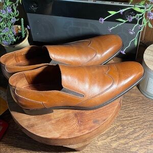 Elegant Brown Leather Slip-On Loafers